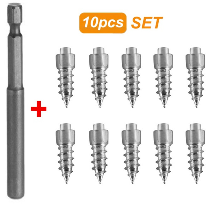 50pcs 겨울 Anti-Slip 나사 도구와 손톱 자동차 타이어 스 터 드 Anti Skid 떨어지는 스파이크 오토바이 자전거에 대 한 휠, [01] 10Pcs with Tool, 1개