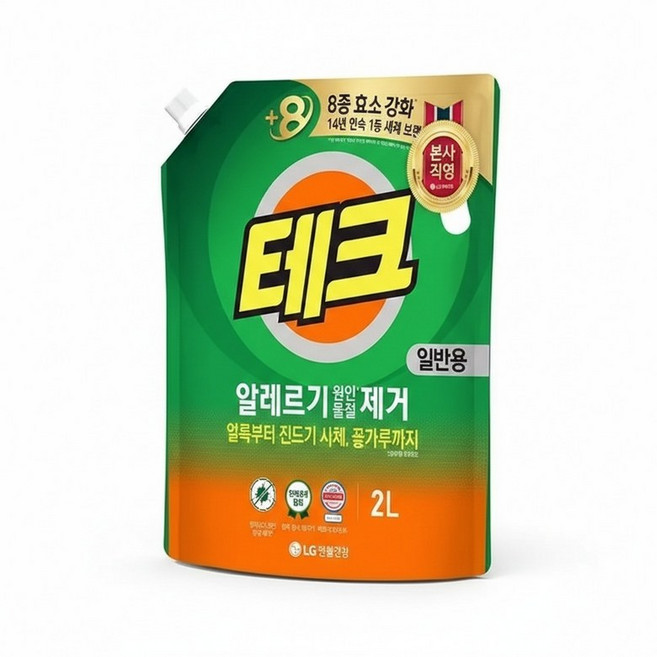 테크 진드기 알레르기 원인 제거 액체세제 리필 2L 드럼 X 6개