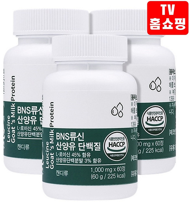 [ LK+홈쇼핑 ] BNS 류신 산양유 단백질 아미노산 초유 프로틴 보충제, 60정, 6개