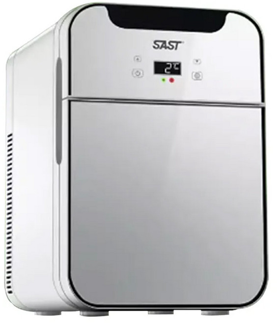 LADUTA 小型迷你冰箱 20L 冷藏箱, 20L雙核液晶數顯款（上下雙開門）, 淺灰色+黑色邊, 拉布塔車載冰箱