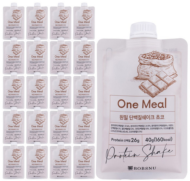 서울대 밥스누 완벽한 한끼 원밀 식사대용 프로틴 단백질 쉐이크 (초코맛), 40g, 21개
