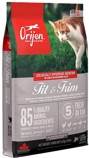 Orijen 歐睿健 全齡貓 鮮雞室內貓 無穀配方 乾飼料, 5.4kg, 1袋, 野牧鮮雞 + 野生漁獲