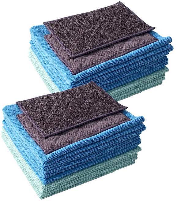 노리턴 극세사 다용도 세차타월 10장 세트 드라잉타월 버핑 광택, 혼합색상, 20개입