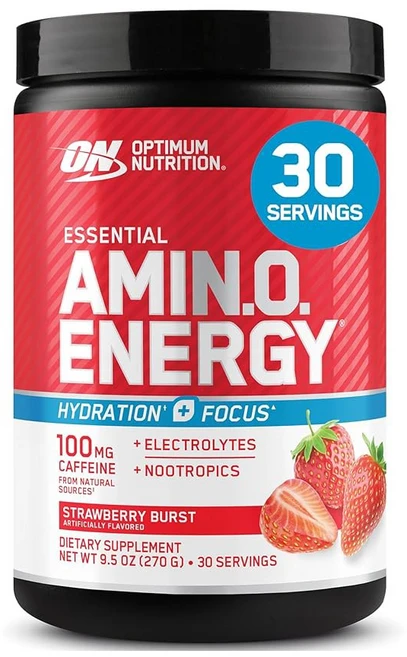 최적의 필수 아미노 에너지 플러스 전해질 스틱 팩 파우더 딸기 버스트 7 카운트, Juicy Strawberry, 9.5 Ounce (Pack of 1), 1 - 쿠팡