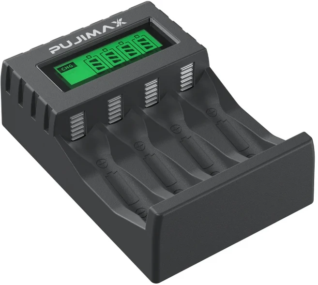 PUJIAMX 충전식 배터리 충전기 LCD 디스플레이 휴대용 어댑터 USB 케이블 C 타입 배터리 인터페이스 고속, 01 LCD 005, 01 1.2V, 01 LCD-005 Black