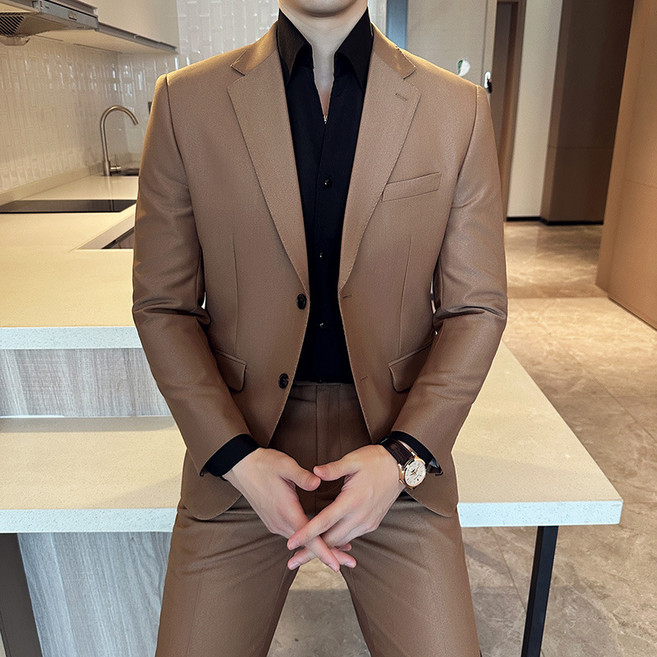 REZENZI 남성용 정장수트 결혼식 빅사이즈 정장세트 3종 세트 정장 남성정장 검정정장