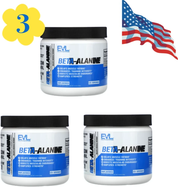 EVLution Nutrition 베타알라닌 1600mg 파우더 무맛 Beta Alanine, 3개, 200g - 쿠팡