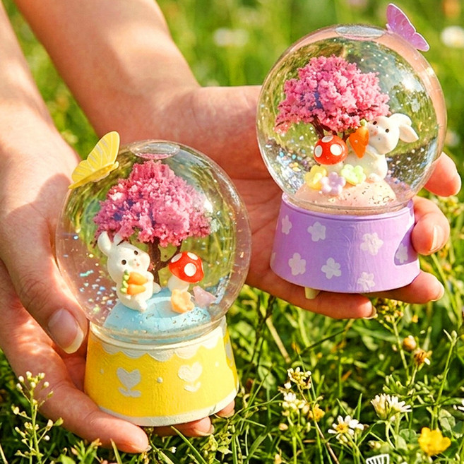 봄 스노우볼 만들기 5인용 세트 키트 벚꽃 워터볼 diy 장식, 바다 스노우볼 5인용