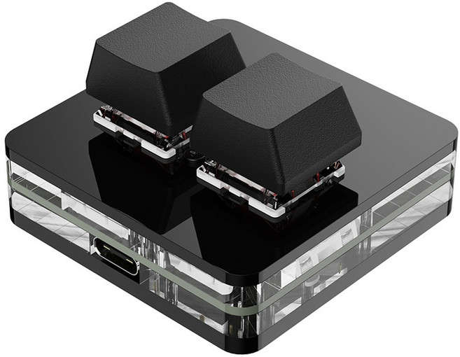 복사 붙여넣기 단축기 키보드 복붙 매크로 키패드 2키 이북리더기 매크로 사무실 유선, 블랙 적축(무지), 적축