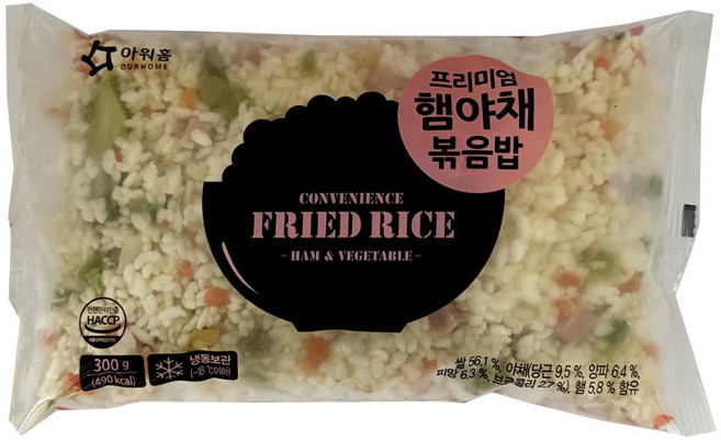 냉동 아워홈 행복한맛남 프리미엄 햄야채볶음밥II 300g, 1개