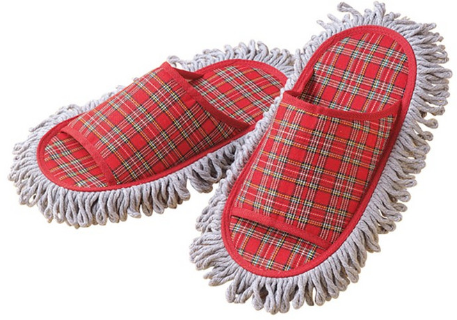 신발형 청소슬리퍼 (2켤레) 레드/청소걸레, 레드, 1개