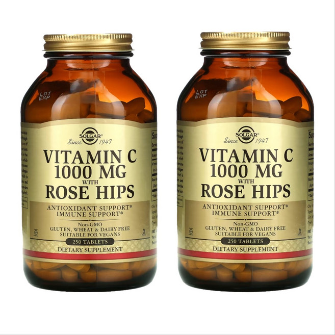 솔가 비타민C 로즈힙 함유 1000mg 250타블렛 X 2통, 250정, 2개
