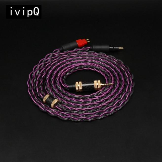ivipQ-324 이어폰케이블 IEM 케이블 7N OCC 그래핀 팔라듐 도금 믹스 헤드폰 업그레이드 케이블 HD650 HD80, [02] 1.5m, [11] 2.5mm-Dual 2.5, 1개