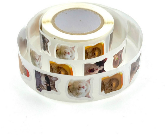 고양이 밈 스티커 롤스티커 500매 다꾸 포장 꾸미기