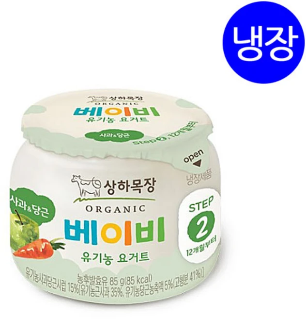 상하목장 유기농 베이비요거트 85gX24개 / 플레인 / 딸기바나나 / 사과당근 / 아기요거트 / 매일유업, 03.베이비요거트 사과당근  85gX24개, 85g - 쿠팡