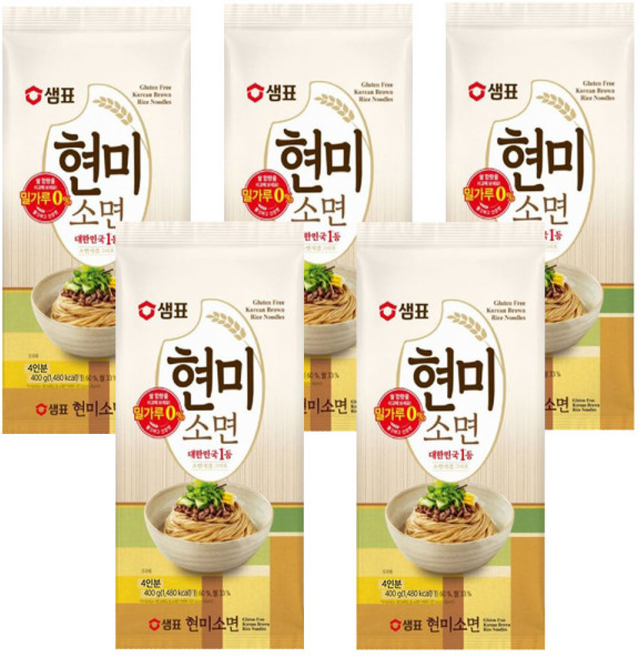 샘표 현미 쌀소면 쌀국수/라면, 400g, 5개