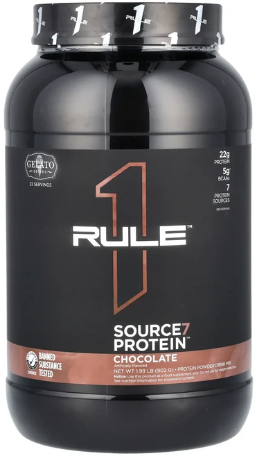 새해 건강을 선물하세요 Rule One Proteins Source7 단백질 파우더 드링크 믹스 초콜릿 902g(1.99lb) 특별관리진행, RuleOneProteinsSource7단백질파우더드링, 1개 - 쿠팡