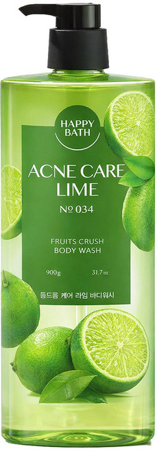 [유통기한임박] 해피바스 프루츠크러쉬 등드름 케어 라임 바디워시 - T.C, 900g, 1개