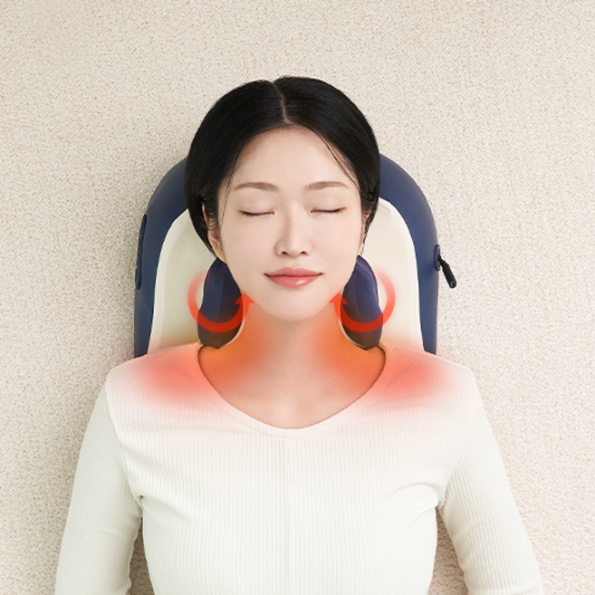 [슬룸 정품] 슬룸 넥숄더 프로 초강력 목 어깨 마사지기 무선 온열 베개형 안마기, 1개