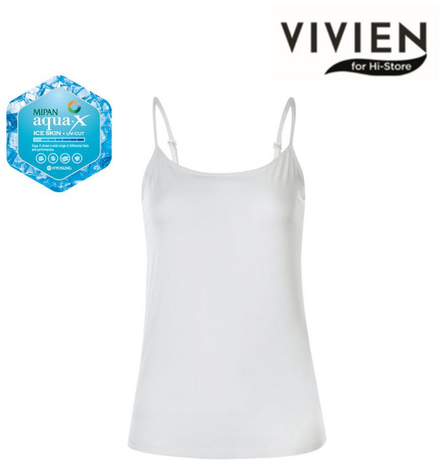 비비안 histore 여름 여성 냉감 쿨 아쿠아엑스 끈런닝 스트랩 끈조절 캐미솔 나시_FREE 화이트