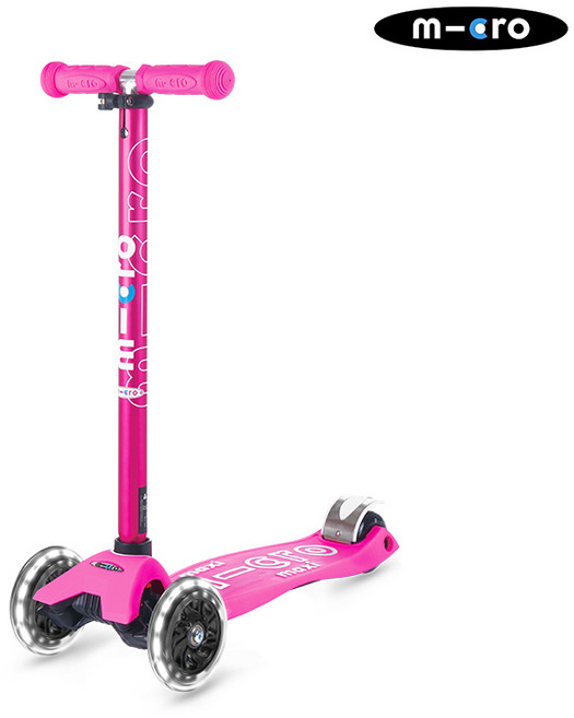 마이크로킥보드_맥시T 디럭스 LED 쇼킹핑크_유아 어린이 세발킥보드, 단품, 1개