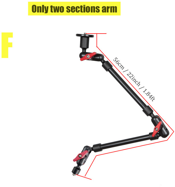 BFOLLOW 카메라용 휴대폰 브래킷 매직 암 책상 클램프 마운트 관절 태블릿 맥세이프 웹캠 스탠드 32 인치 2, 01 CHINA, Only two sections F
