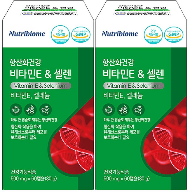 JW중외제약 항산화건강 비타민E & 셀렌, 60정, 2개