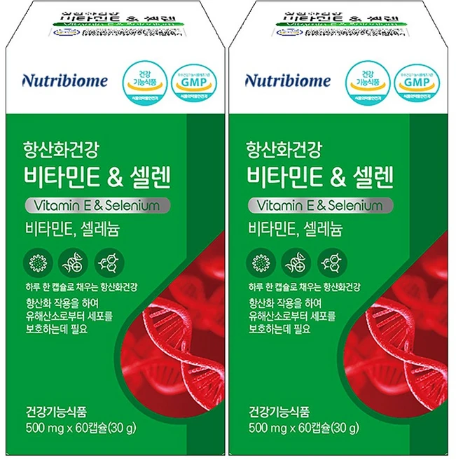 JW중외제약 항산화건강 비타민E & 셀렌, 60정, 2개 - 쿠팡