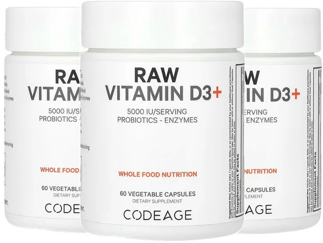 코드에이지 무가공 비타민D3+ 5 000IU 60베지캡슐, 3팩, 60정 - 쿠팡
