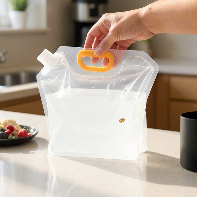 워터백 2.5리터 10EA 물주머니 튼튼한손잡이 뚜껑포함, 10개, 투명