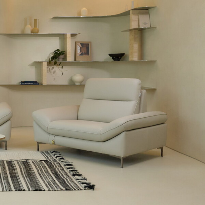 [다우닝] 시엘 1인 전체 천연가죽 소파, 색상:머드브라운