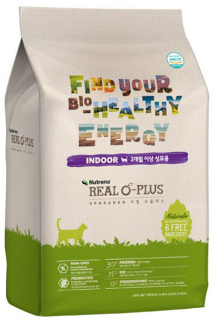 뉴트리나 리얼 오플러스 캣 인도어 6kg 고양이사료, 1팩, 닭