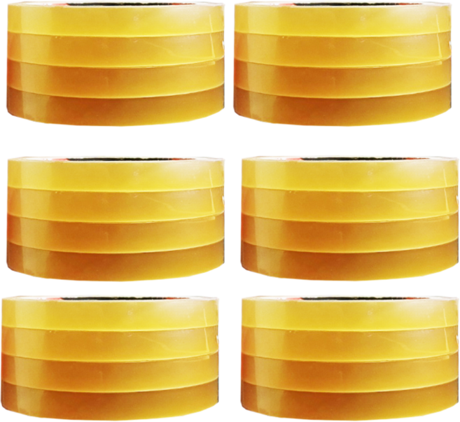 오공 중포장 문구 물레방아 리필용 사무용 OPP테이프 12mm x 20m, 투명, 24개