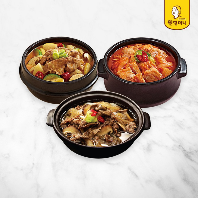 [원할머니] 뚝배기불고기 4팩+김치찌개 1팩+된장찌개 1팩, 단품, 단품