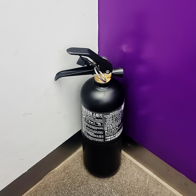 차량용소화기 0.7kg ABC분말 축압식 자동차겸용 가정용 캠핑용 국산, 블랙, 1개