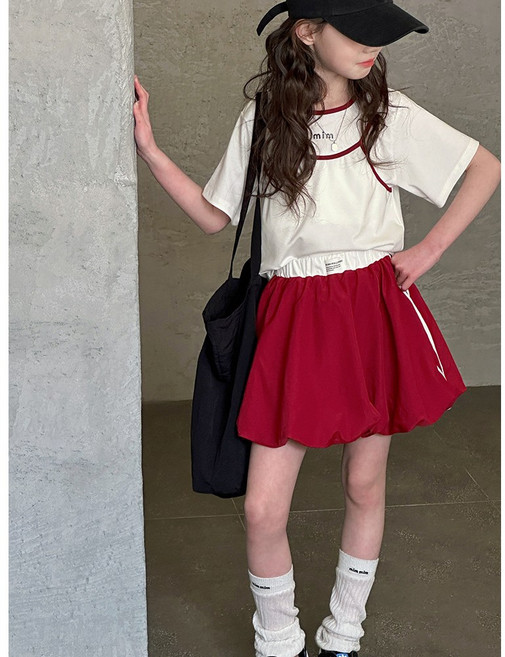 삐삐네옷가게 여아 주니어 스타일 페이크나시 벌룬 치마세트