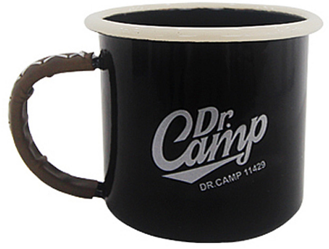 닥터캠프 법랑 캠핑 손잡이 머그 컵, 1개, 블랙
