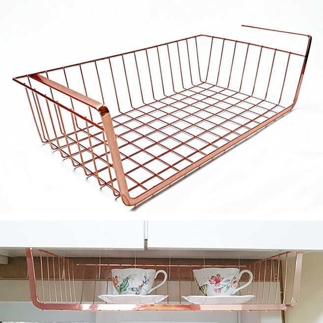 맘스리빙 싱크대 언더 선반 1+1 주방걸이식 세트, 언더선반 로즈핑크, 2개