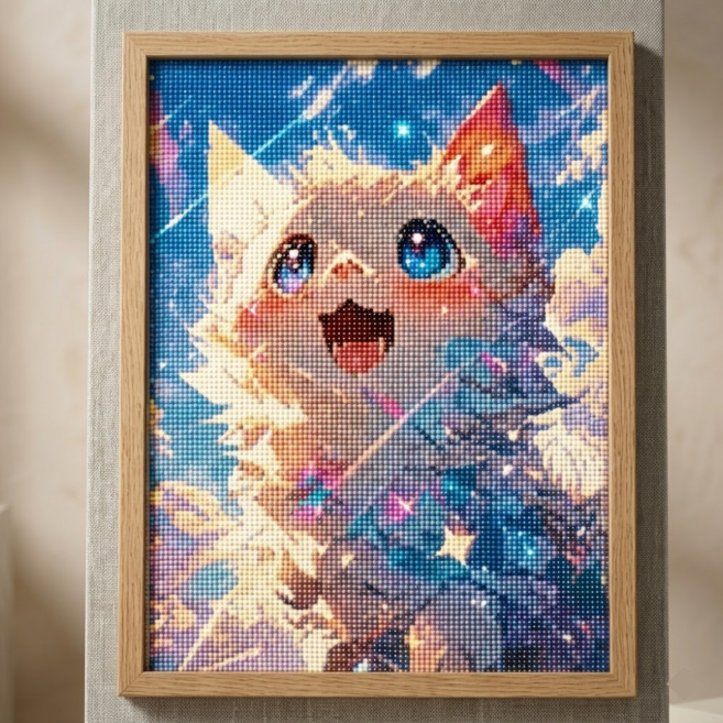 아르티오 쉽게하는 캔버스 DIY 보석십자수 키트 30*40, 1개, 하늘고양이