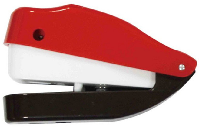 筆樂PENROTE 無針釘書機 環保安全 辦公文具 學生適用, 紅黑, 1個