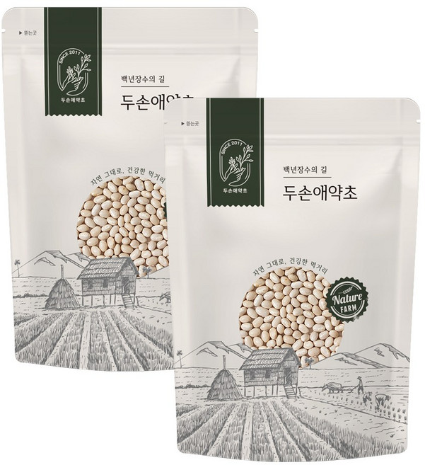 두손애약초 캐나다 흰강낭콩 흰강남콩 화이트 키드니빈, 2개, 1kg