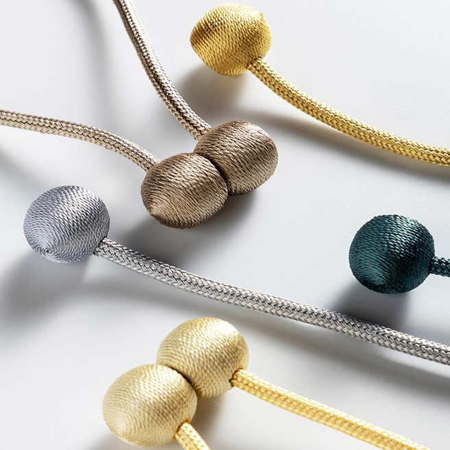 마그네틱 볼 커튼 장식 타이백 1+1, 브라운볼, 1개