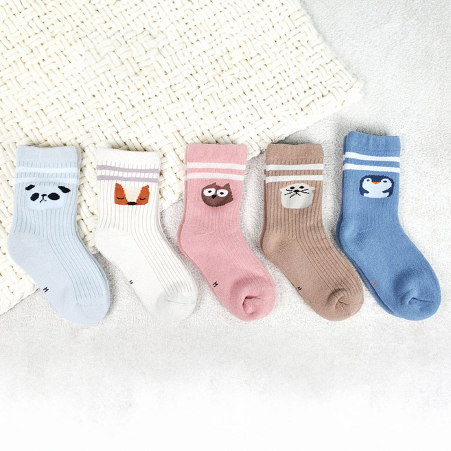 마리아즈 남아 여아 아동 겨울 양말 5켤레 세트