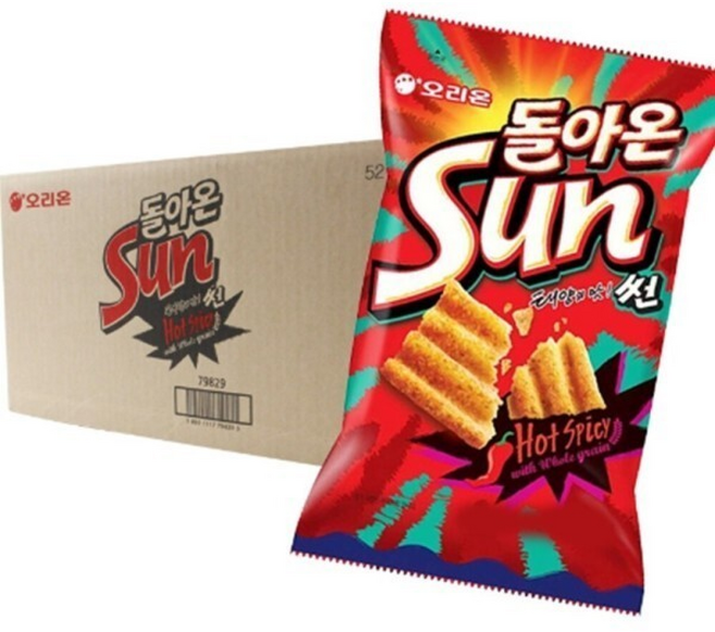 핫스파이시 오리온 썬 매운맛 큰봉지 과자 간식 대용량 SUN, 12개, 135g