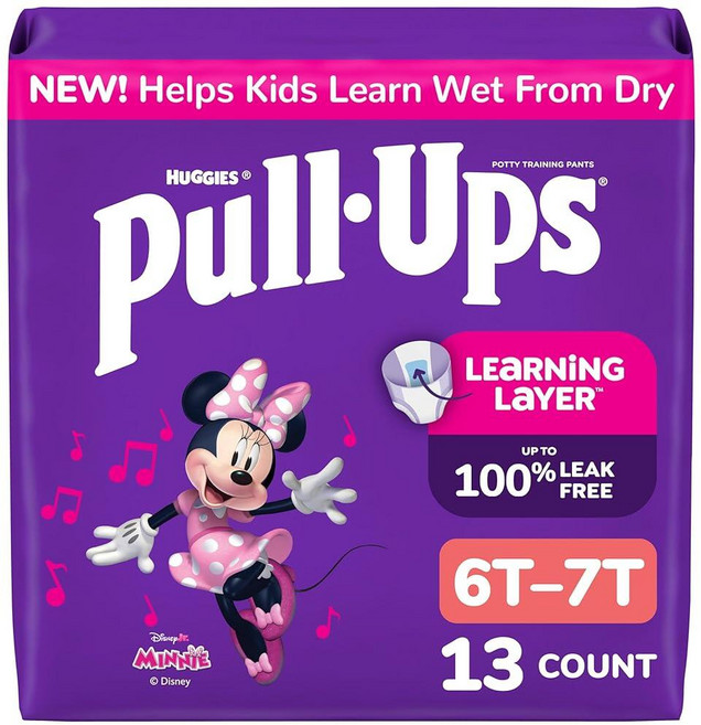 PullUps 여아용 배변 트레이닝 팬츠 사이즈 6T7T 속옷 24.934kg5575파운드 255705, PullUps 여아용 배변 트레이닝 팬츠 사이즈 6T7