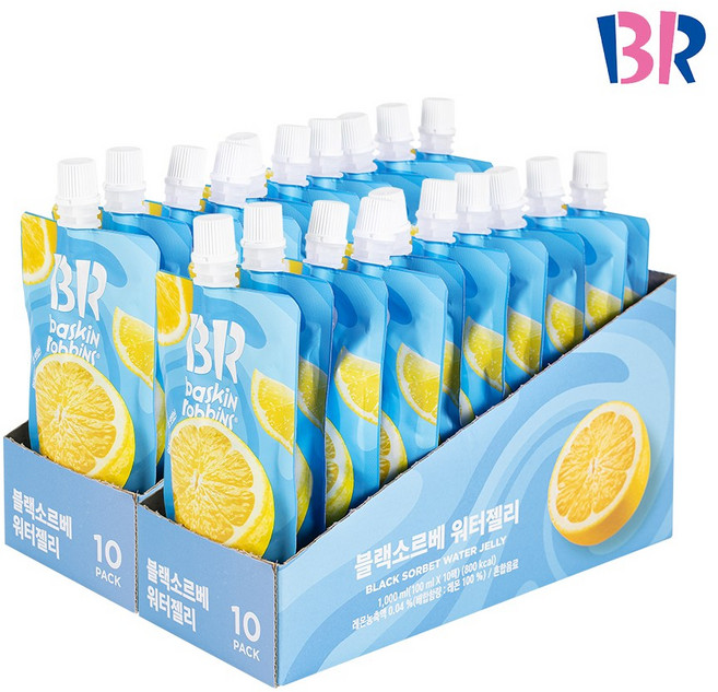 [배스킨라빈스] 블랙소르베 워터젤리 100ml x 20팩, 20개