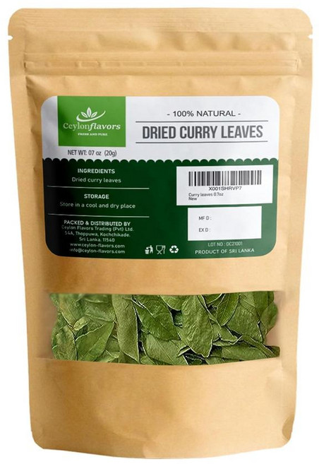 CEYLONFLAVORS 카레잎 천연 허브 20g, 1g, 1개