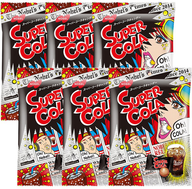 노벨 슈퍼캔디 콜라맛, 6개, 80g