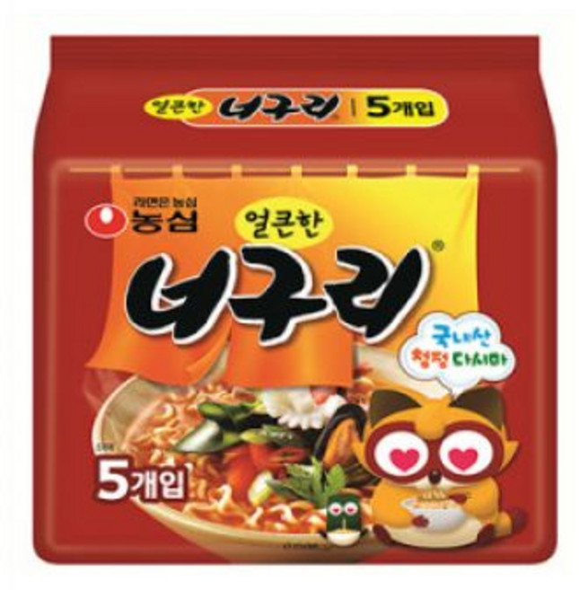 농심 얼큰한 너구리 5입팩 4개