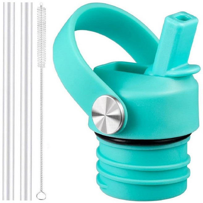 하이드로플라스크용 빨대 뚜껑 및 실리콘 부츠 Hydro Flask 45.9ml(18 21 24온스) 표준 입구용 빨대가 있는 뚜껑 HydroFlask용 리필용 스포츠 캡, 민트
